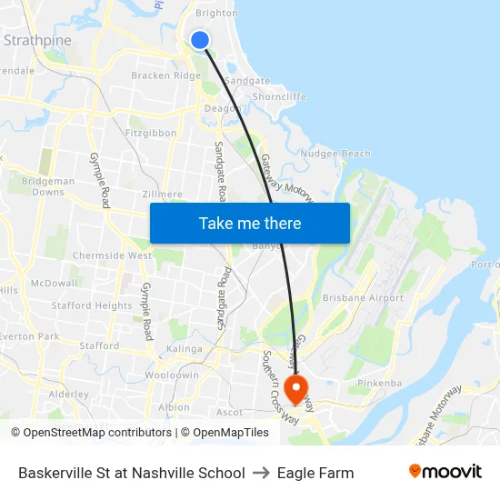 Baskerville St at Nashville School to Eagle Farm map