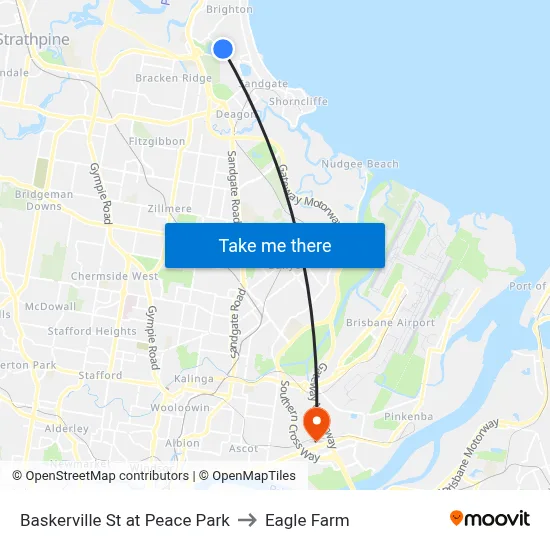 Baskerville St at Peace Park to Eagle Farm map