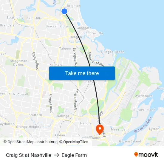 Craig St at Nashville to Eagle Farm map