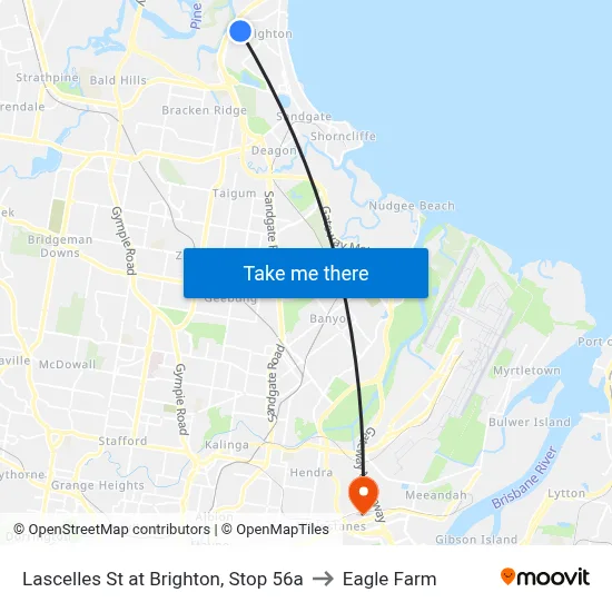 Lascelles St at Brighton, Stop 56a to Eagle Farm map