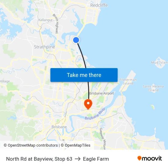 North Rd at Bayview, Stop 63 to Eagle Farm map