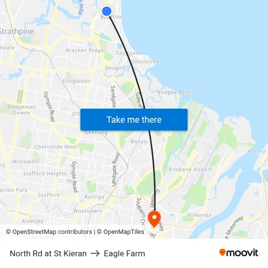 North Rd at St Kieran to Eagle Farm map
