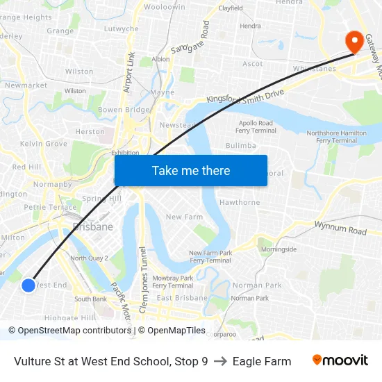 Vulture St at West End School, Stop 9 to Eagle Farm map
