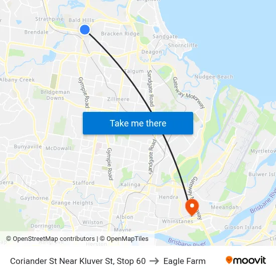 Coriander St Near Kluver St, Stop 60 to Eagle Farm map