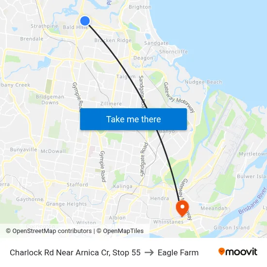 Charlock Rd Near Arnica Cr, Stop 55 to Eagle Farm map