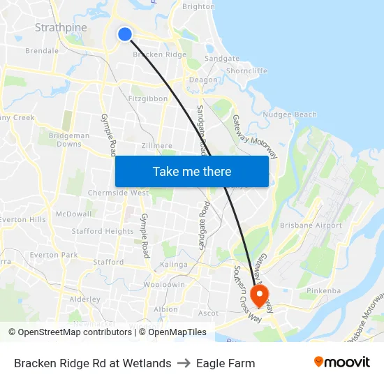 Bracken Ridge Rd at Wetlands to Eagle Farm map
