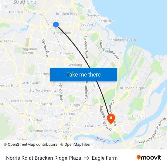 Norris Rd at Bracken Ridge Plaza to Eagle Farm map