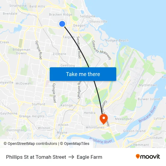 Phillips St at Tomah Street to Eagle Farm map