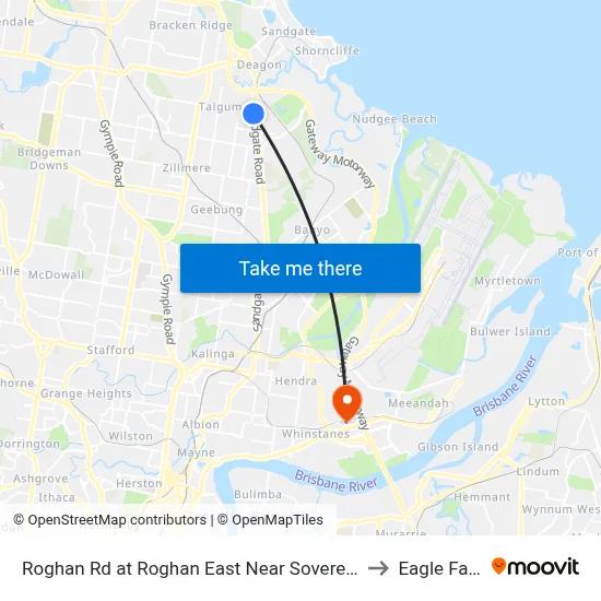 Roghan Rd at Roghan East Near Sovereign Pl to Eagle Farm map