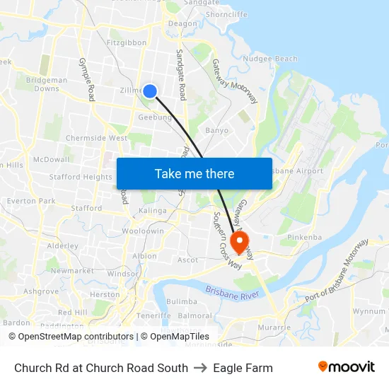 Church Rd at Church Road South to Eagle Farm map