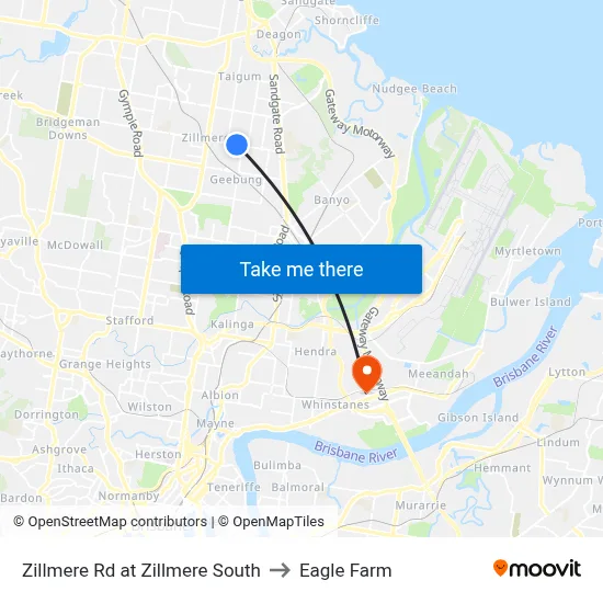 Zillmere Rd at Zillmere South to Eagle Farm map