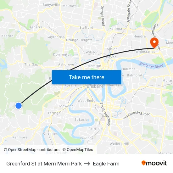 Greenford St at Merri Merri Park to Eagle Farm map