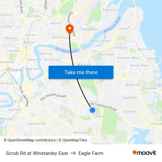 Scrub Rd at Winstanley East to Eagle Farm map