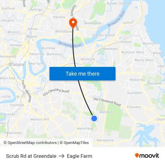 Scrub Rd at Greendale to Eagle Farm map