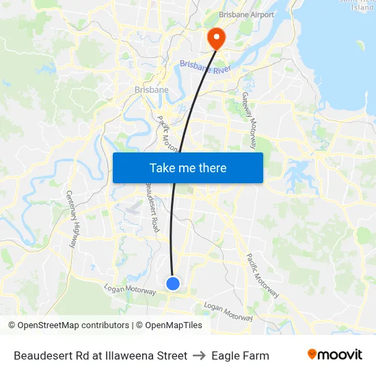 Beaudesert Rd at Illaweena Street to Eagle Farm map