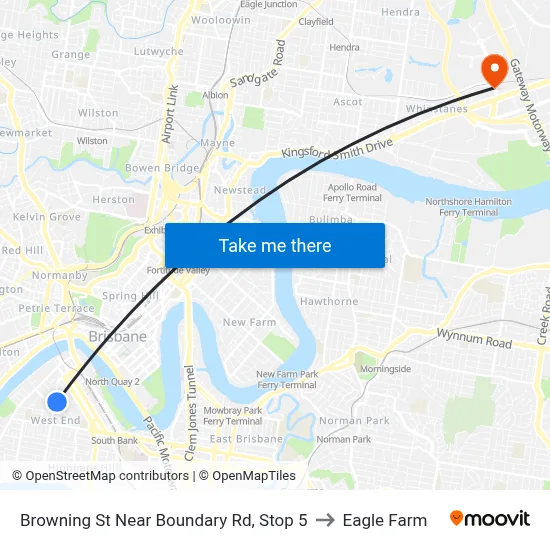 Browning St Near Boundary Rd, Stop 5 to Eagle Farm map