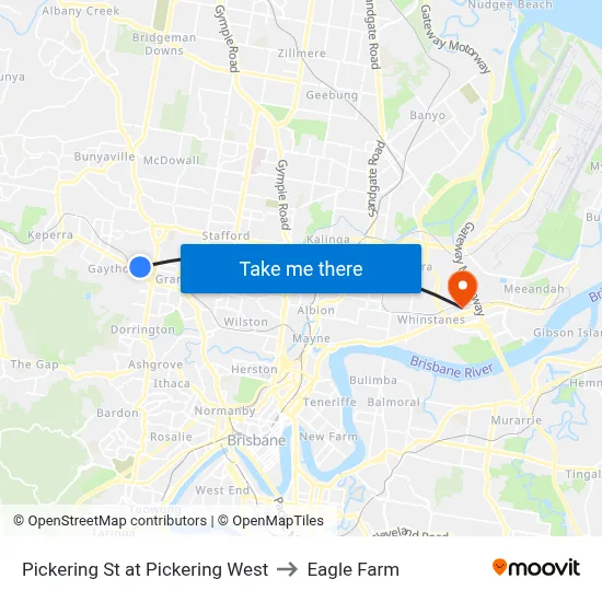Pickering St at Pickering West to Eagle Farm map