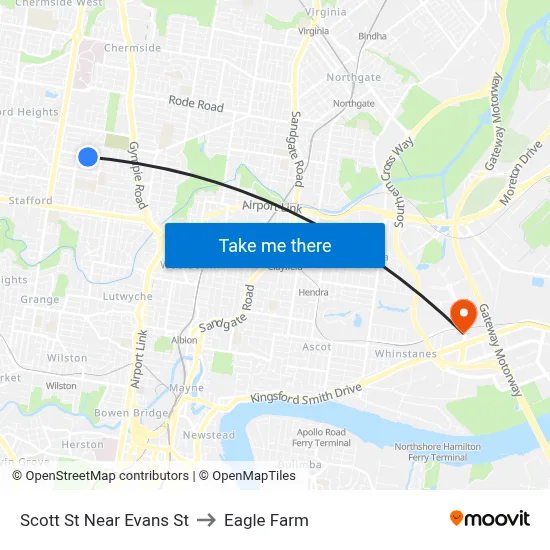 Scott St Near Evans St to Eagle Farm map