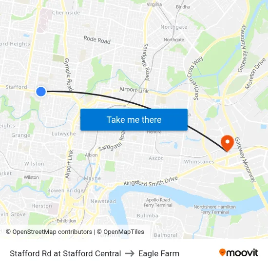 Stafford Rd at Stafford Central to Eagle Farm map