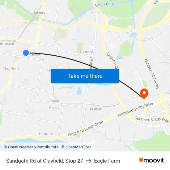 Sandgate Rd at Clayfield, Stop 27 to Eagle Farm map
