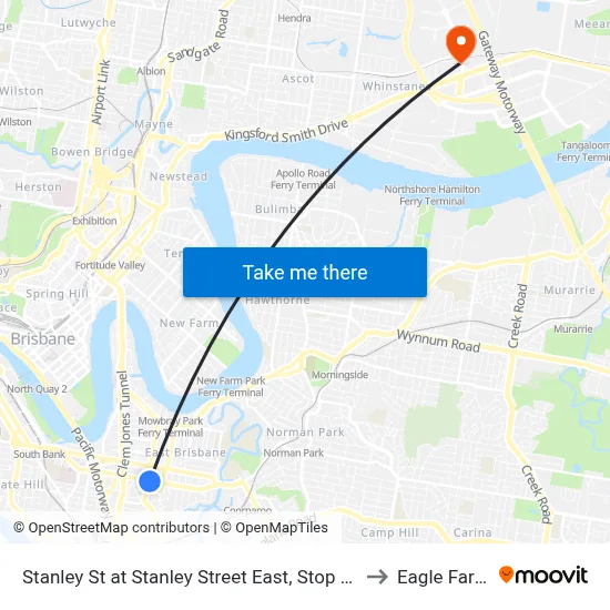 Stanley St at Stanley Street East, Stop 10 to Eagle Farm map