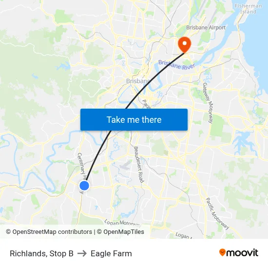 Richlands, Stop B to Eagle Farm map