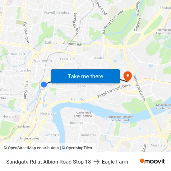 Sandgate Rd at Albion Road Stop 18 to Eagle Farm map