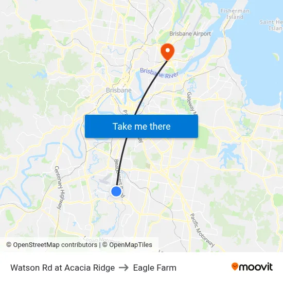 Watson Rd at Acacia Ridge to Eagle Farm map