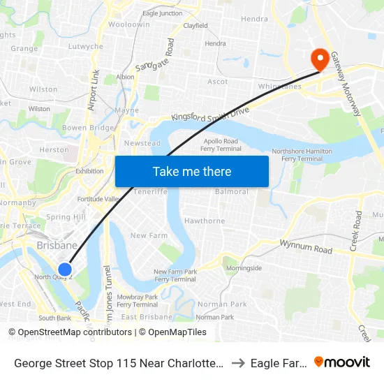 George Street Stop 115 Near Charlotte St to Eagle Farm map