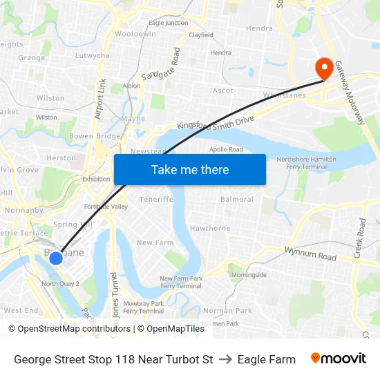 George Street Stop 118 Near Turbot St to Eagle Farm map