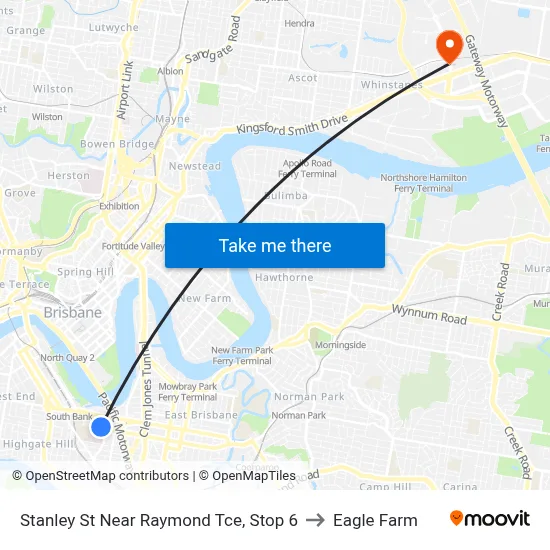 Stanley St Near Raymond Tce, Stop 6 to Eagle Farm map