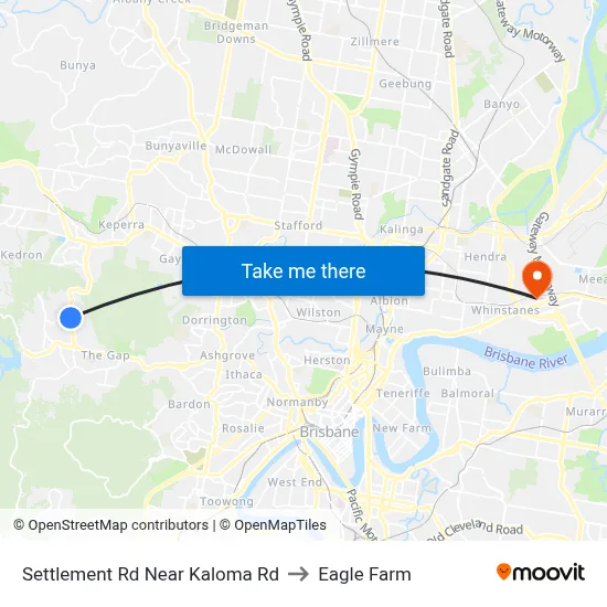 Settlement Rd Near Kaloma Rd to Eagle Farm map