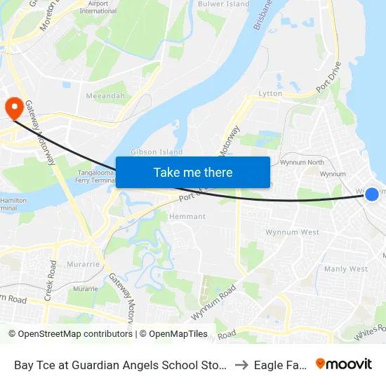 Bay Tce at Guardian Angels School Stop 95 to Eagle Farm map