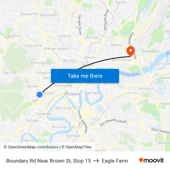 Boundary Rd Near Brown St, Stop 15 to Eagle Farm map