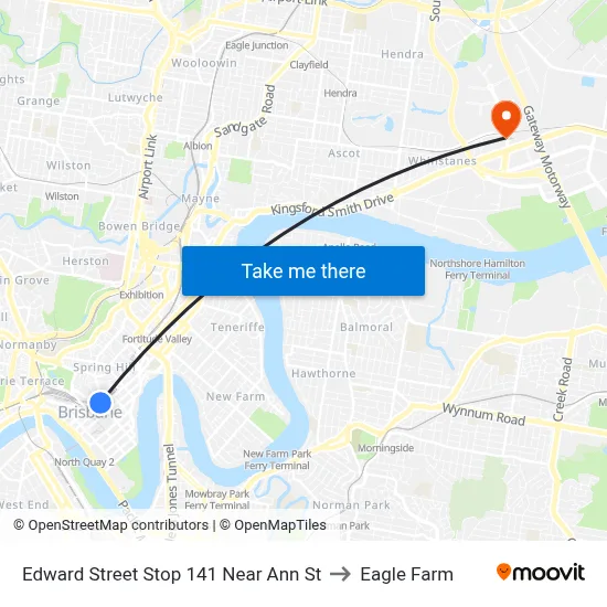 Edward Street Stop 141 Near Ann St to Eagle Farm map