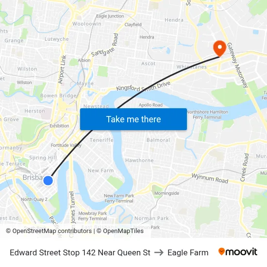 Edward Street Stop 142 Near Queen St to Eagle Farm map