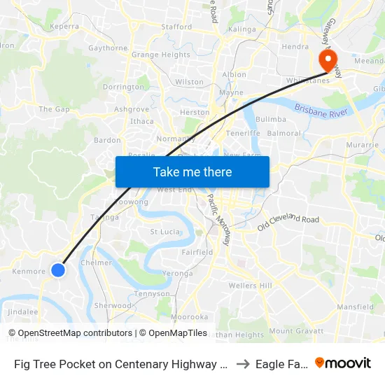 Fig Tree Pocket on Centenary Highway Siding to Eagle Farm map