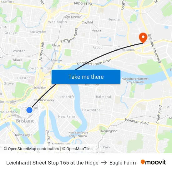 Leichhardt Street Stop 165 at the Ridge to Eagle Farm map