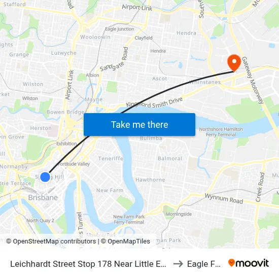Leichhardt Street Stop 178 Near Little Edward St to Eagle Farm map
