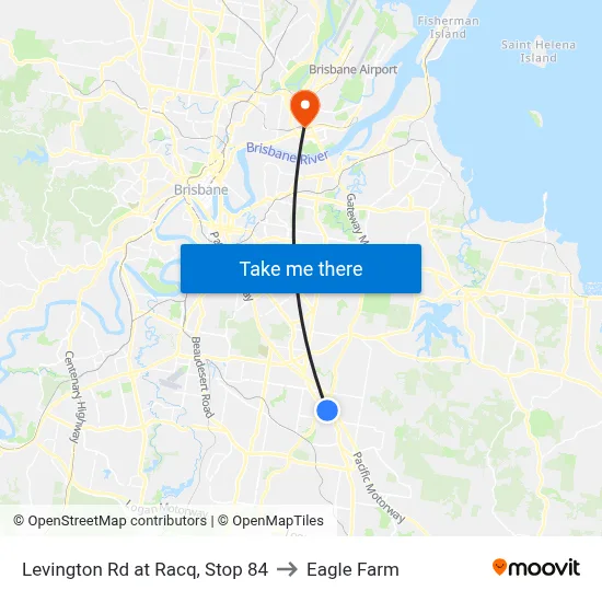 Levington Rd at Racq, Stop 84 to Eagle Farm map