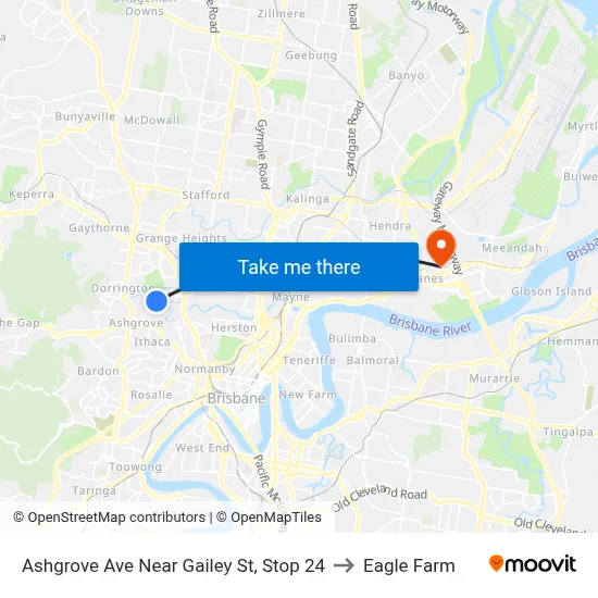Ashgrove Ave Near Gailey St, Stop 24 to Eagle Farm map