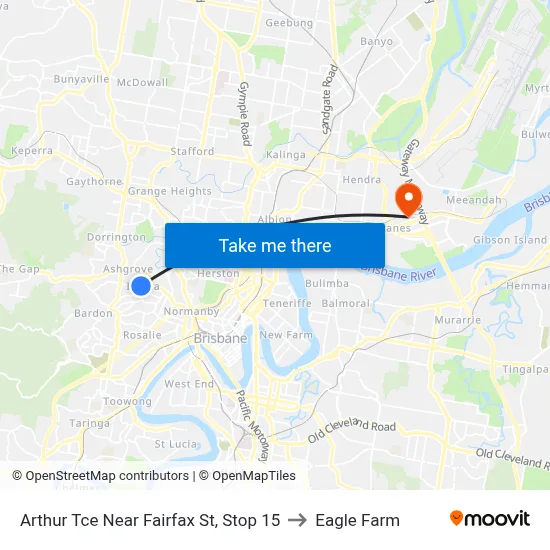Arthur Tce Near Fairfax St, Stop 15 to Eagle Farm map