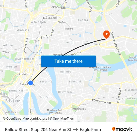 Ballow Street Stop 206 Near Ann St to Eagle Farm map