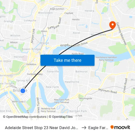 Adelaide Street Stop 23 Near David Jones to Eagle Farm map