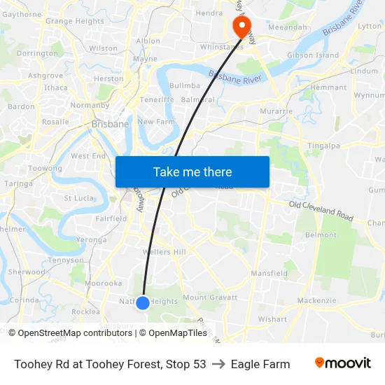 Toohey Rd at Toohey Forest, Stop 53 to Eagle Farm map