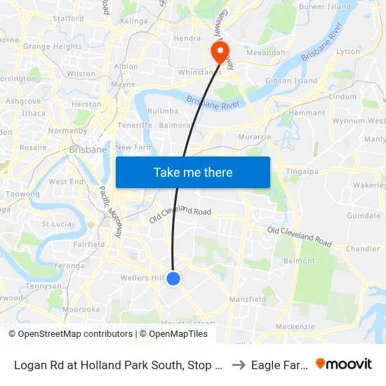 Logan Rd at Holland Park South, Stop 31 to Eagle Farm map