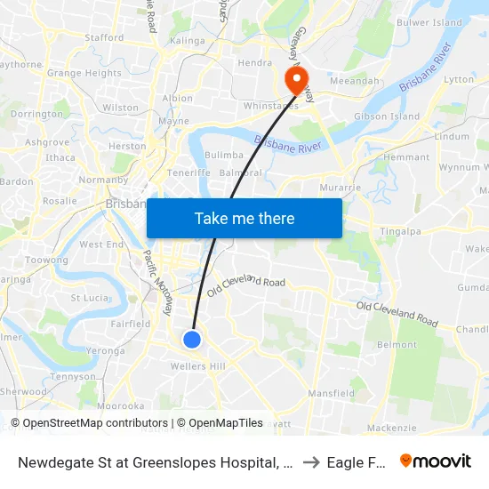 Newdegate St at Greenslopes Hospital, Stop 23 to Eagle Farm map