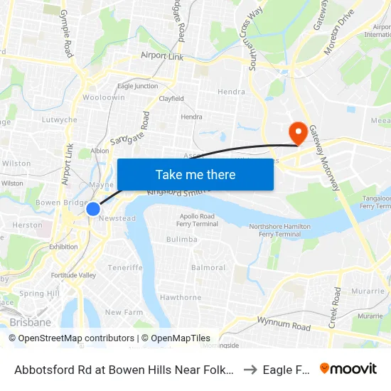 Abbotsford Rd at Bowen Hills Near Folkestone St to Eagle Farm map