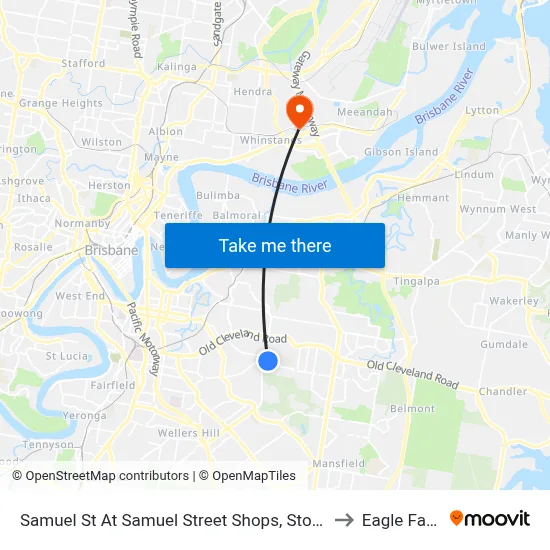 Samuel St At Samuel Street Shops, Stop 41 to Eagle Farm map