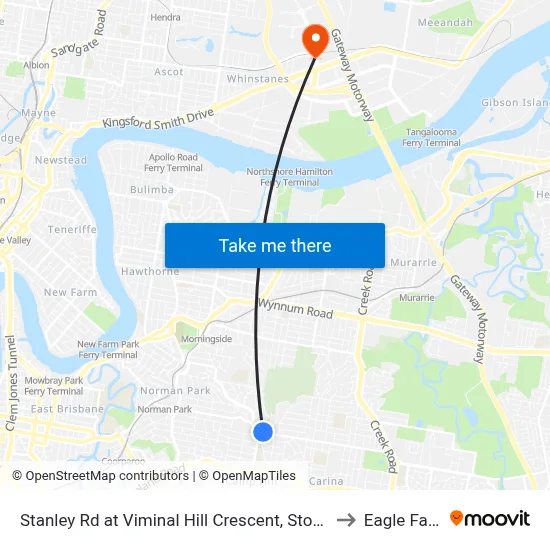 Stanley Rd at Viminal Hill Crescent, Stop 35a to Eagle Farm map